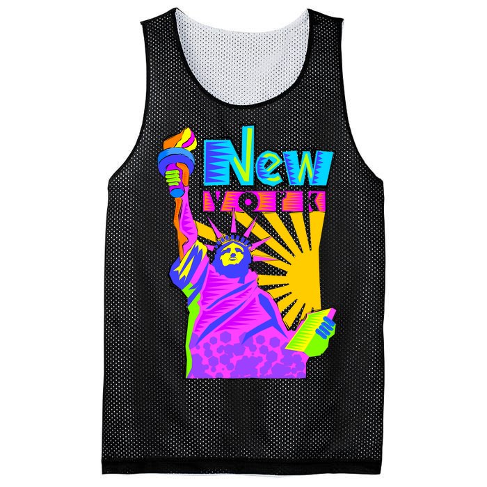 Neon Statue of Liberty Mesh Reversible Basketball Jersey Tank