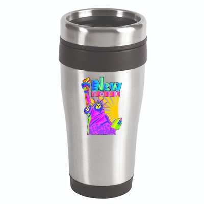 Neon Statue of Liberty 16oz Travel Tumbler