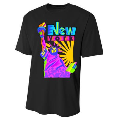 Neon Statue of Liberty Performance Sprint T-Shirt