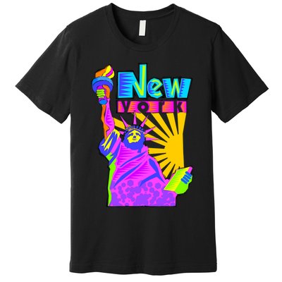 Neon Statue of Liberty Premium T-Shirt