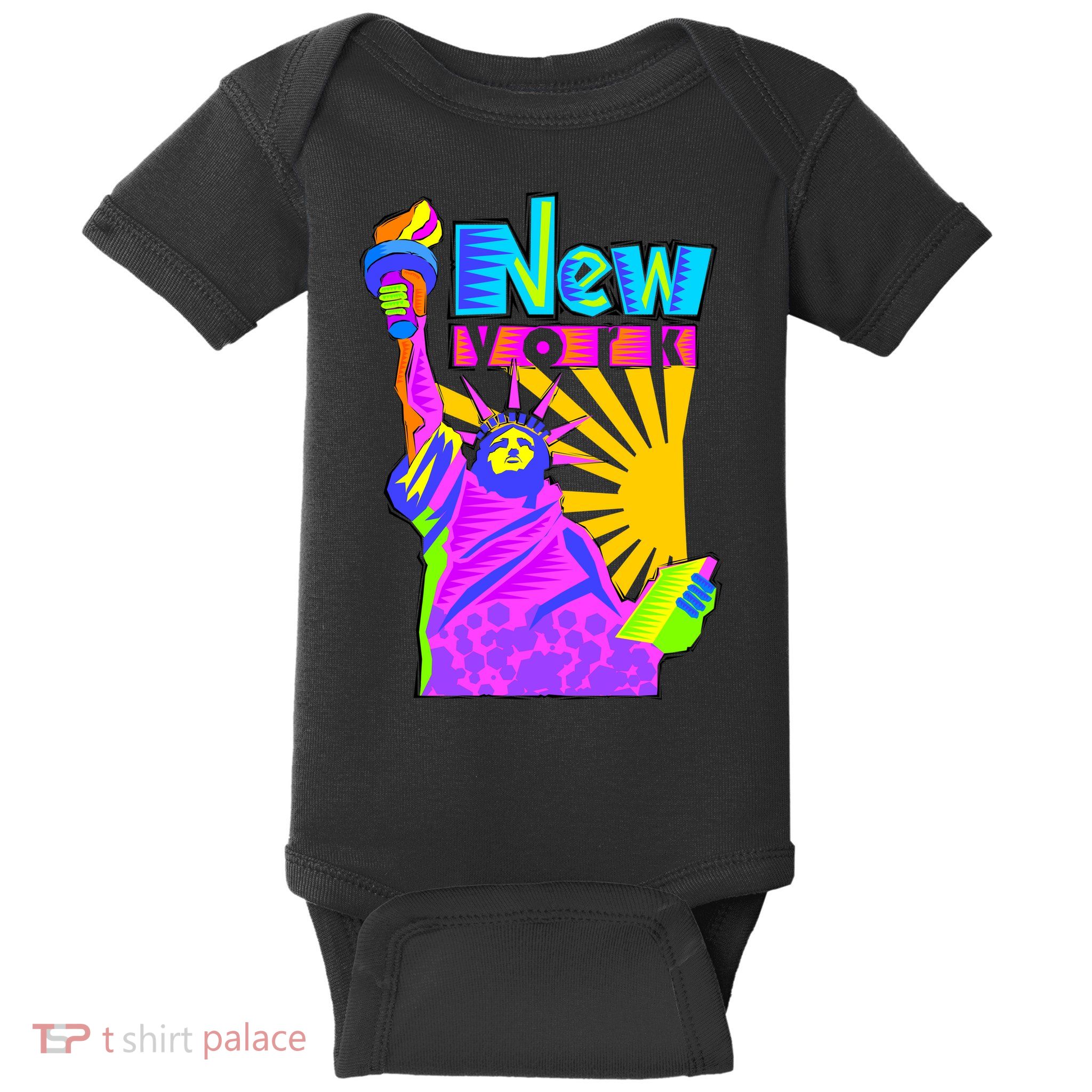 Neon Statue of Liberty Baby Bodysuit