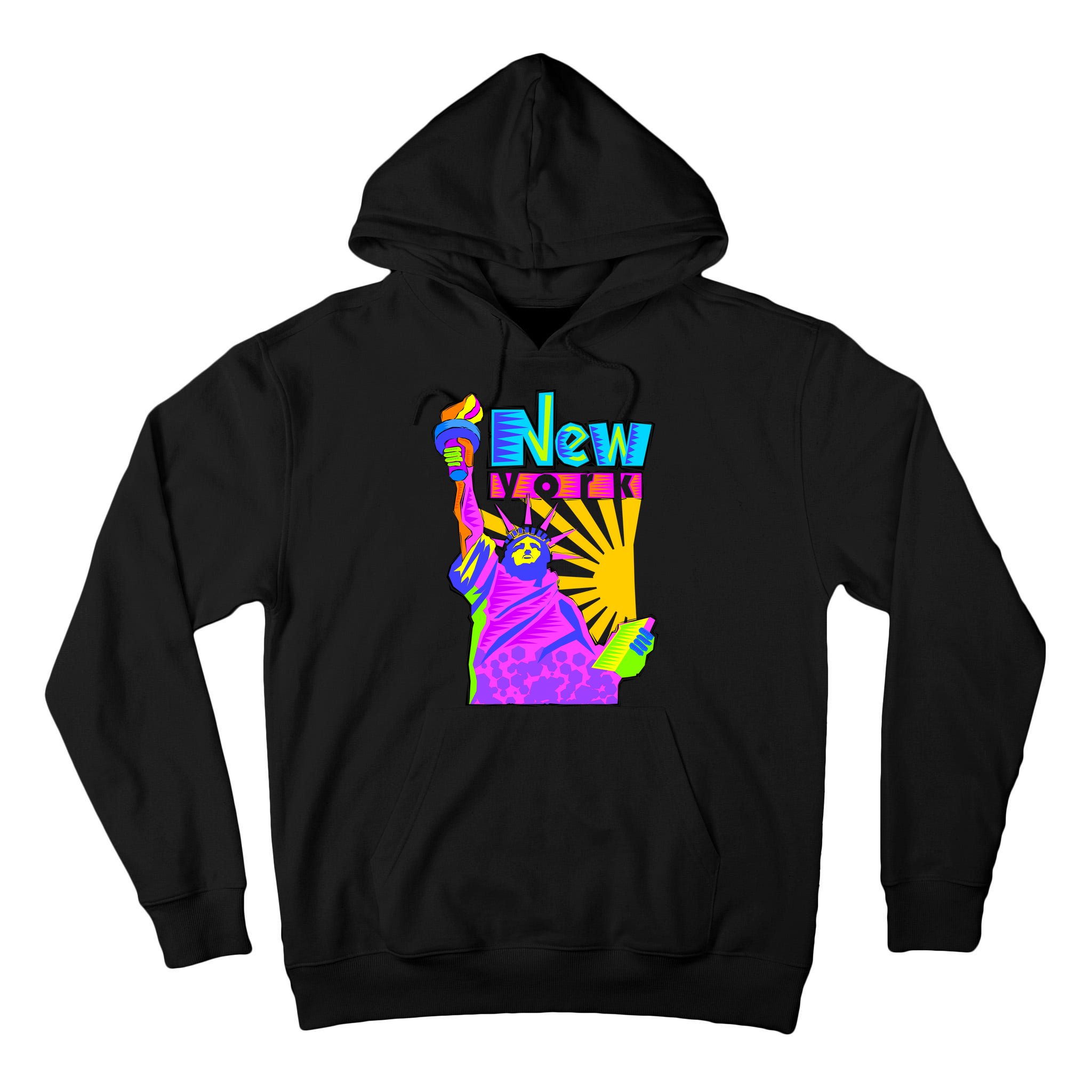 Neon Statue of Liberty Tall Hoodie