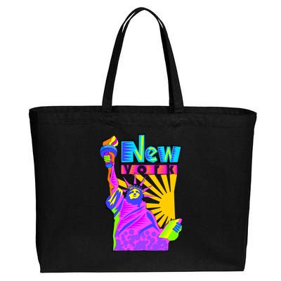 Neon Statue of Liberty Cotton Canvas Jumbo Tote