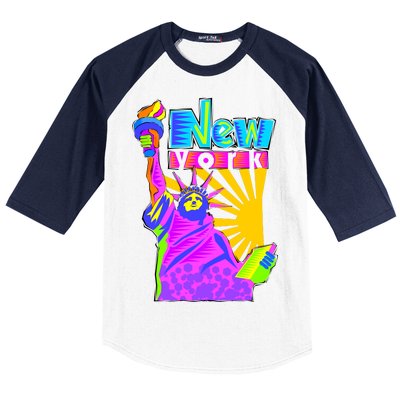 Neon Statue of Liberty Baseball Sleeve Shirt