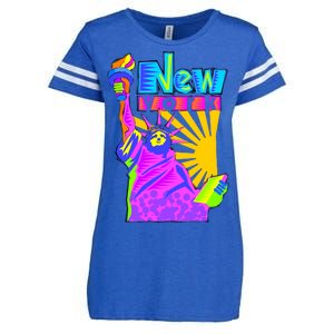 Neon Statue of Liberty Enza Ladies Jersey Football T-Shirt