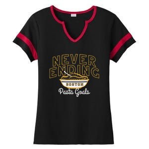 Never Ending Pasta Goals Ladies Halftime Notch Neck Tee