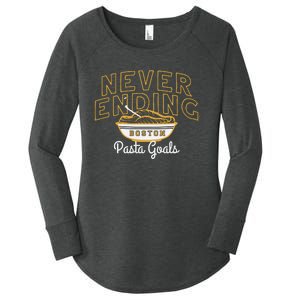 Never Ending Pasta Goals Women's Perfect Tri Tunic Long Sleeve Shirt