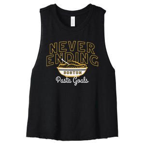 Never Ending Pasta Goals Women's Racerback Cropped Tank