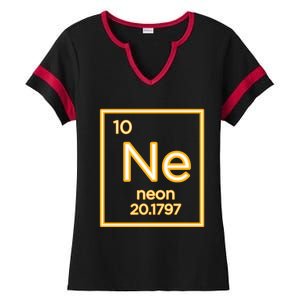 Neon Elet Purple Periodic Table Chemistry Nerd Science Gift Ladies Halftime Notch Neck Tee