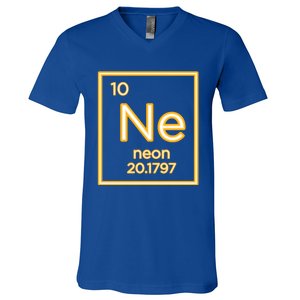 Neon Elet Purple Periodic Table Chemistry Nerd Science Gift V-Neck T-Shirt