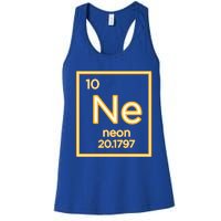 Neon Elet Purple Periodic Table Chemistry Nerd Science Gift Women's Racerback Tank