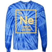 Neon Elet Purple Periodic Table Chemistry Nerd Science Gift Tie-Dye Long Sleeve Shirt