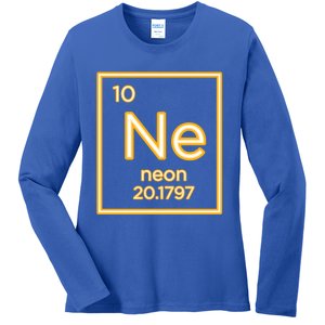 Neon Elet Purple Periodic Table Chemistry Nerd Science Gift Ladies Long Sleeve Shirt