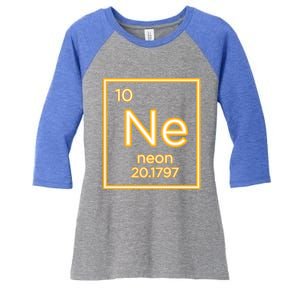 Neon Elet Purple Periodic Table Chemistry Nerd Science Gift Women's Tri-Blend 3/4-Sleeve Raglan Shirt