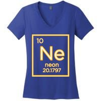 Neon Elet Purple Periodic Table Chemistry Nerd Science Gift Women's V-Neck T-Shirt