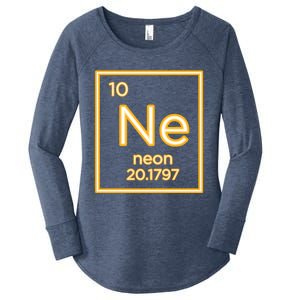 Neon Elet Purple Periodic Table Chemistry Nerd Science Gift Women's Perfect Tri Tunic Long Sleeve Shirt