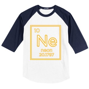 Neon Elet Purple Periodic Table Chemistry Nerd Science Gift Baseball Sleeve Shirt