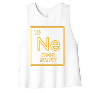 Neon Elet Purple Periodic Table Chemistry Nerd Science Gift Women's Racerback Cropped Tank