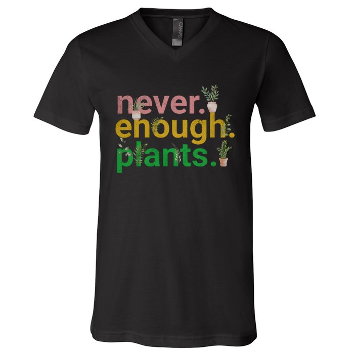 Never Enough Plants Boho Floral V-Neck T-Shirt