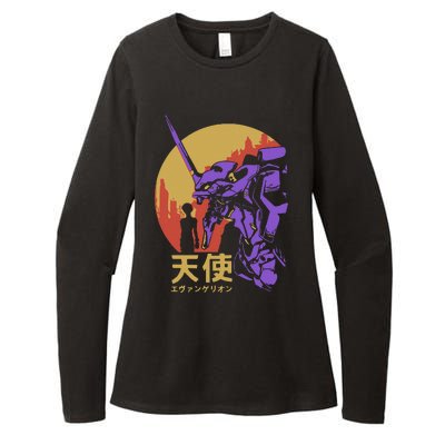 Neon Evangelion Retro Vintage Womens CVC Long Sleeve Shirt