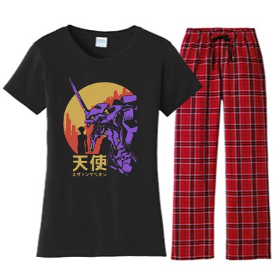 Neon Evangelion Retro Vintage Women's Flannel Pajama Set