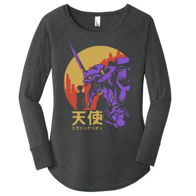 Neon Evangelion Retro Vintage Women's Perfect Tri Tunic Long Sleeve Shirt