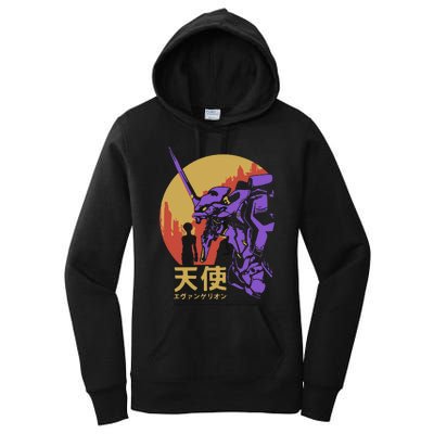 Neon Evangelion Retro Vintage Women's Pullover Hoodie