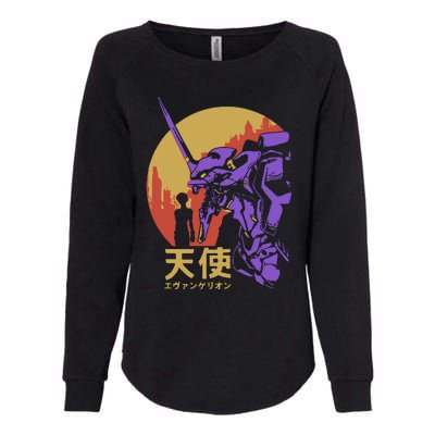 Neon Evangelion Retro Vintage Womens California Wash Sweatshirt