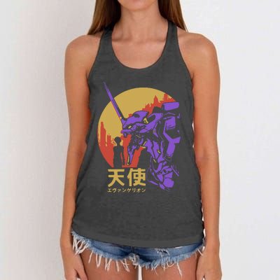 Neon Evangelion Retro Vintage Women's Knotted Racerback Tank