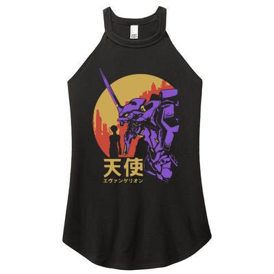 Neon Evangelion Retro Vintage Women's Perfect Tri Rocker Tank