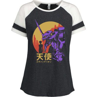 Neon Evangelion Retro Vintage Enza Ladies Jersey Colorblock Tee