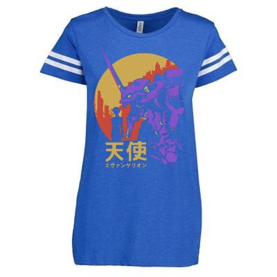 Neon Evangelion Retro Vintage Enza Ladies Jersey Football T-Shirt