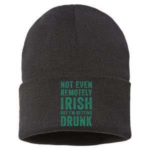 Not Even Remotely Irish But I'm Getting Drunk Patrick's Day Sustainable Knit Beanie