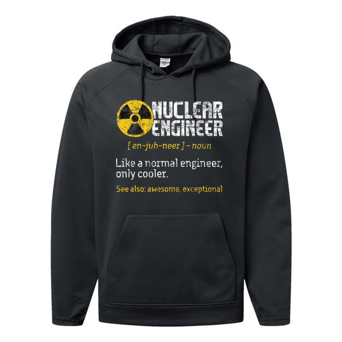 Nuclear Engineer Radioactive Symbol Energy Engineering Performance Fleece Hoodie