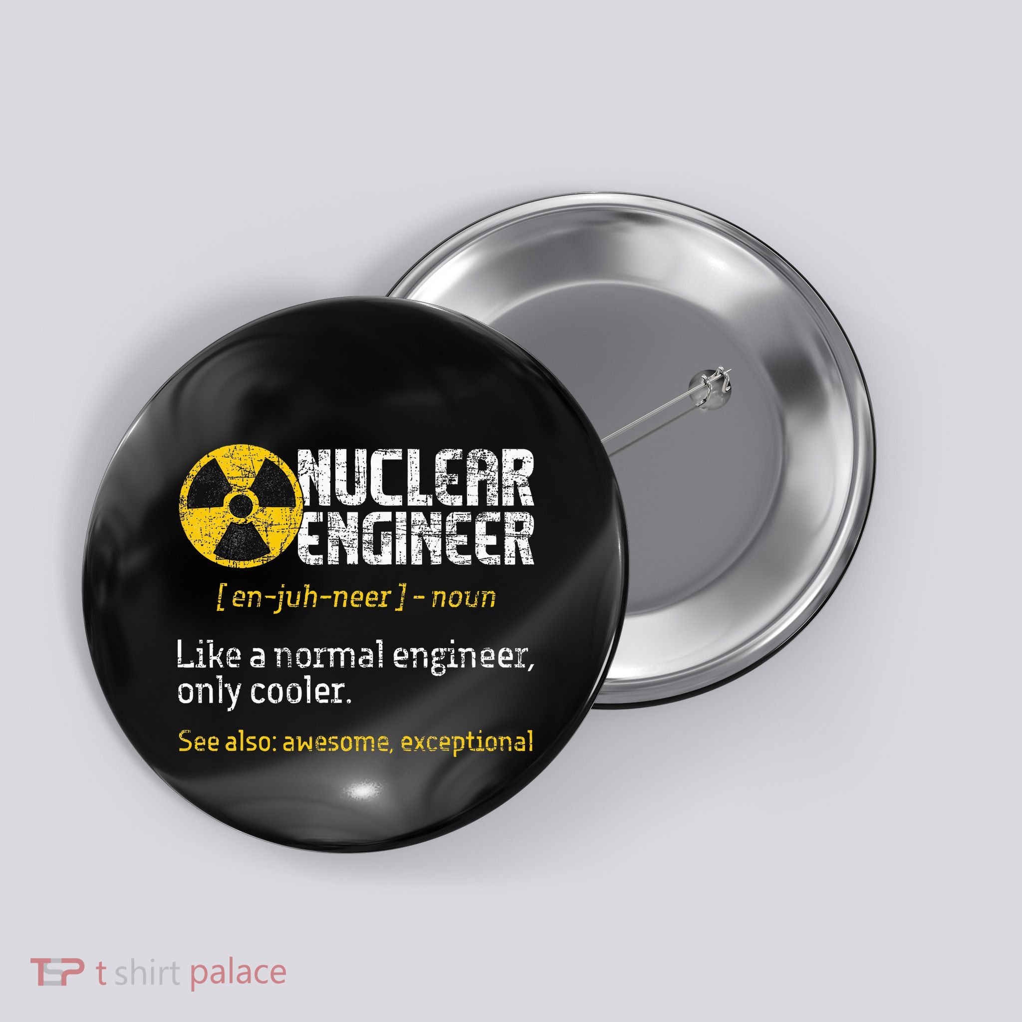 Nuclear Engineer Radioactive Symbol Energy Engineering Button