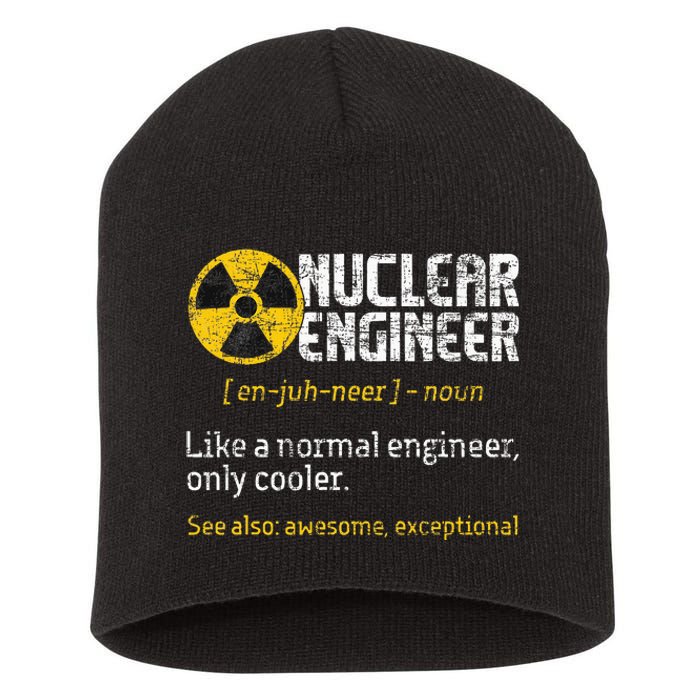 Nuclear Engineer Radioactive Symbol Energy Engineering Short Acrylic Beanie