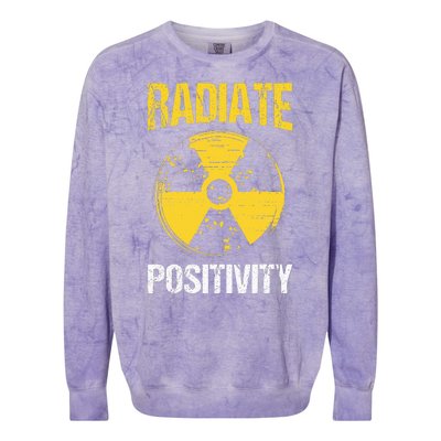 Nuclear Engineering Radiate Positivity Funny Nuclear Science Colorblast Crewneck Sweatshirt