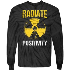 Nuclear Engineering Radiate Positivity Funny Nuclear Science Tie-Dye Long Sleeve Shirt