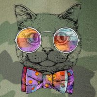 Nerd Cat With Glasses and Bow Tie Legacy Tie Dye Trucker Hat