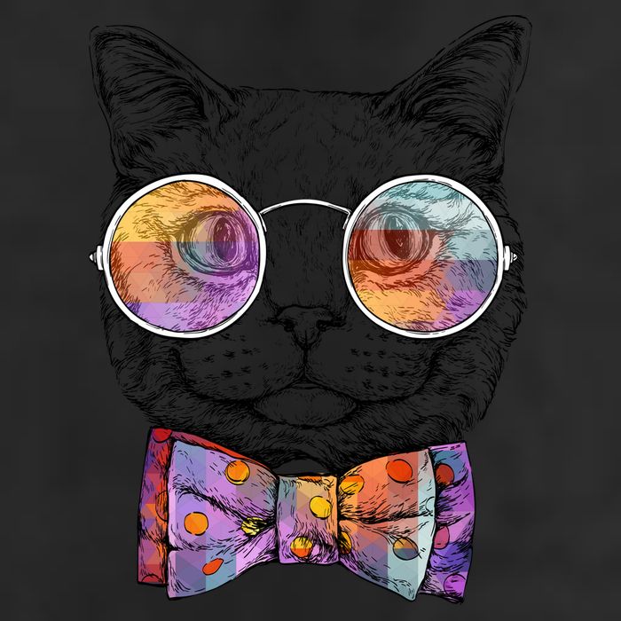 Nerd Cat With Glasses and Bow Tie Cool Comfort Performance Bucket Hat