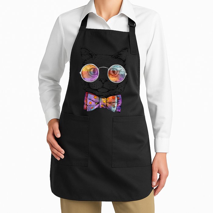 Nerd Cat With Glasses and Bow Tie Apron