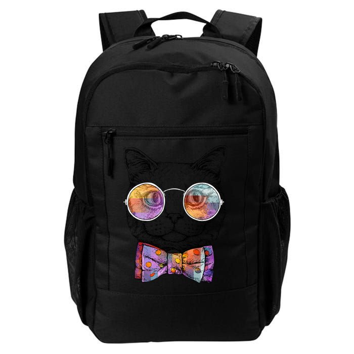 Nerd Cat With Glasses and Bow Tie Backpack