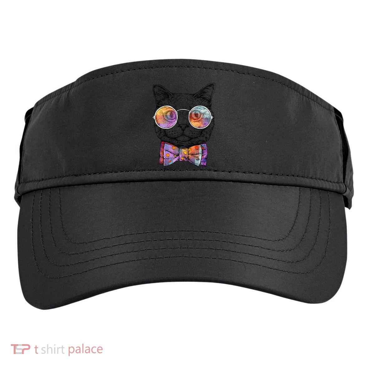 Nerd Cat With Glasses and Bow Tie Adult Drive Performance Visor