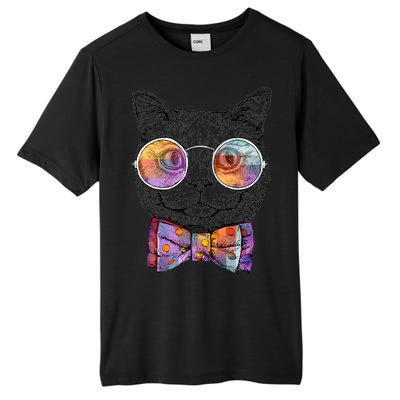 Nerd Cat With Glasses and Bow Tie Tall Fusion ChromaSoft Performance T-Shirt