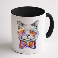 Nerd Cat With Glasses and Bow Tie Mug