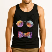 Nerd Cat With Glasses and Bow Tie Tank Top