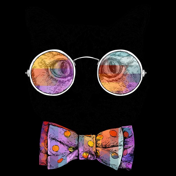 Nerd Cat With Glasses and Bow Tie Tank Top