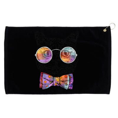 Nerd Cat With Glasses and Bow Tie Grommeted Golf Towel