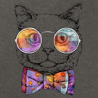 Nerd Cat With Glasses and Bow Tie Cotton Canvas Backpack