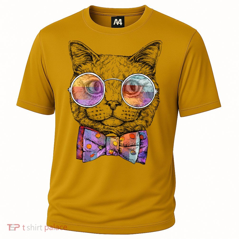 Nerd Cat With Glasses and Bow Tie Cooling Performance Crew T-Shirt